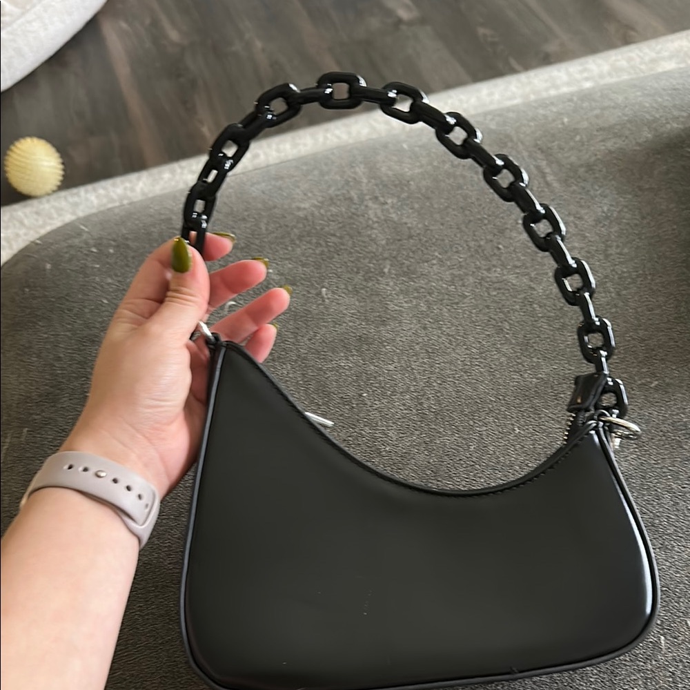 Black Chain Handle Women's Bag